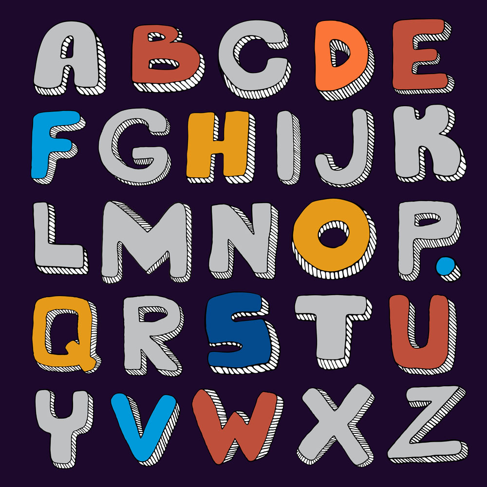 彩色立体字母涂鸦高清图片,彩色,立体,字母,英文字母,涂鸦,其他艺术