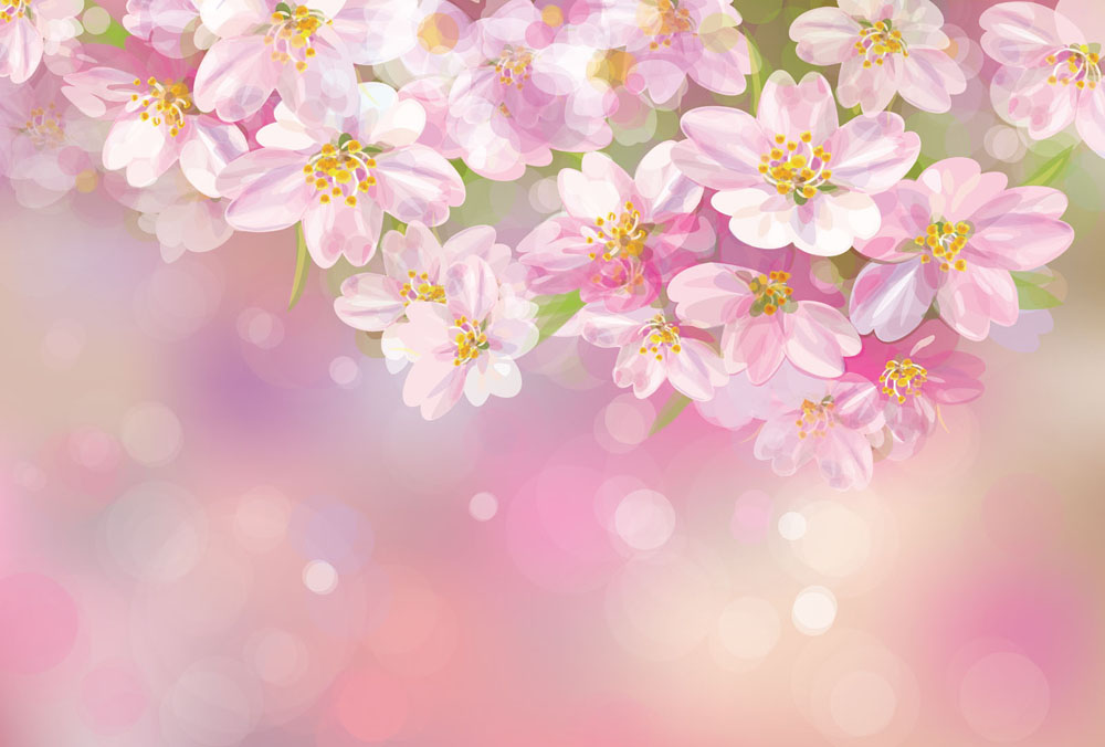 粉色美丽的海棠花背景素材矢量图片 图片id 6640 底纹背景 矢量图库 蓝图网lanimg Com